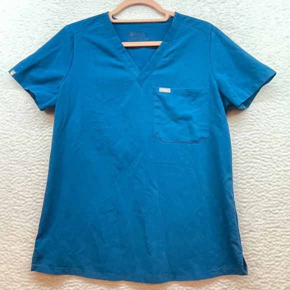 Figs Scrub Shirt Womens Small Blue Medical Technical Collection Pocket Doctor - Picture 1 of 10